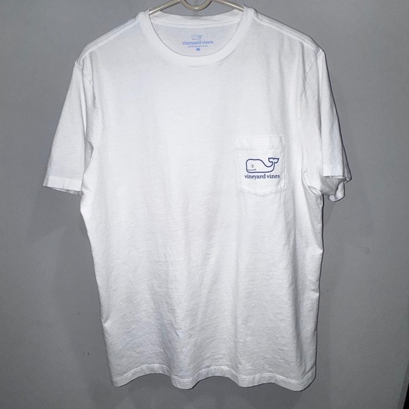 Vineyard Vines Men White Pocket TShirt Graphic Print American Flag Sailboat Sz M - Picture 3 of 7